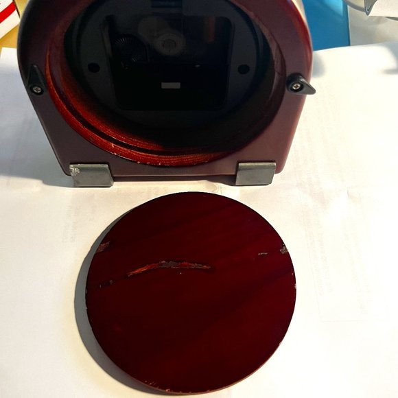 Fossil Mantel Desk Clock WWII Fighter Plane P-47 Thunderbolt Wooden Body AA Batt - Picture 11 of 12